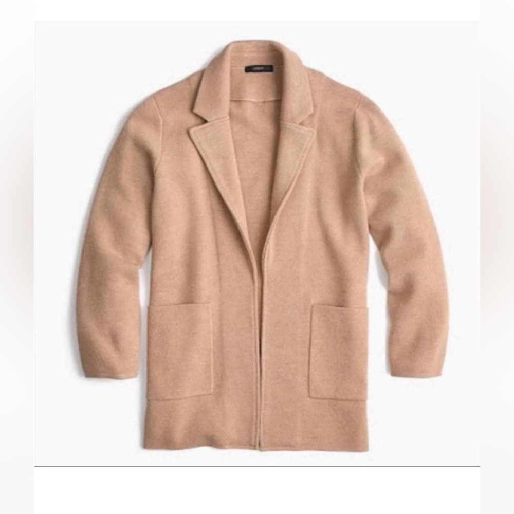 J. Crew Sophie Camel Merino Wool Sweater Blazer Size XXS
